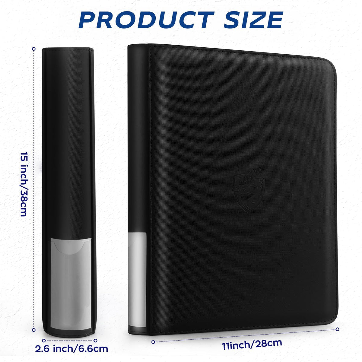Toploader Binder Holds 324 Toploader, 100 Toploaders Included, 9-Pocket PU Cover Top Loader Binder for 3" X 4" Rigid Toploaders, Ringless Double-Sided Card Binder for TCG, Sports Cards (Black)
