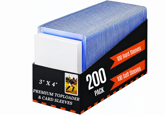 3"X4" Toploaders Card Protectors,100 Hard Holders + 100 Soft Sleeves